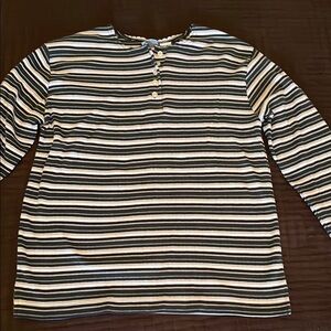 Maxwell Striped Long Sleeve Henley Shirt
